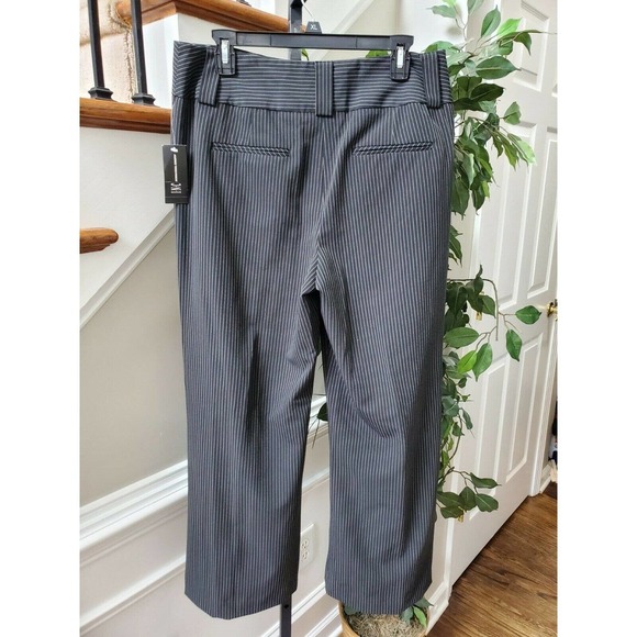 International Concepts Womens Black Stiped Polyester Mid Rise Dress Pant Size 14 - Picture 5 of 11